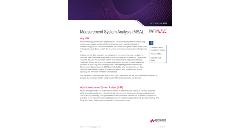 Measurement System Analysis (MSA) for Manufacturing